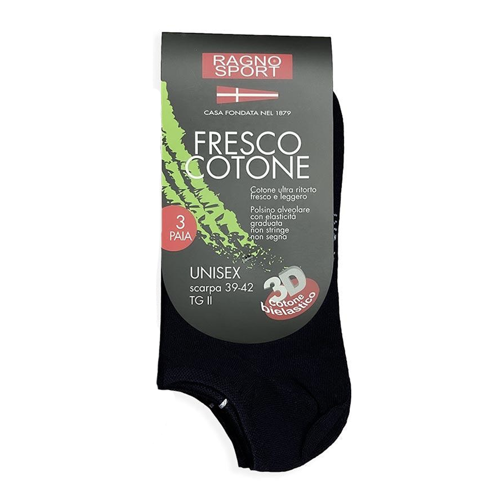 Ragno 9 Pairs Unisex Paris Shoe in Fresh Stretch Cotton S21