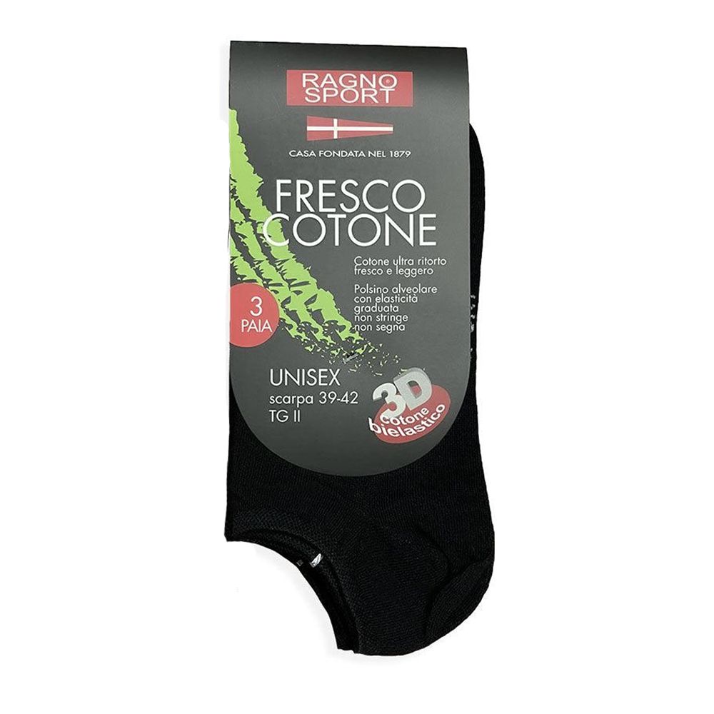 Ragno 9 Pairs Unisex Paris Shoe in Fresh Stretch Cotton S21