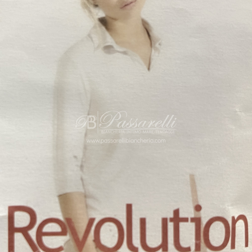 Ragno Maglietta da Donna a Polo maniche 3/4 in Viscosa 70121G S21