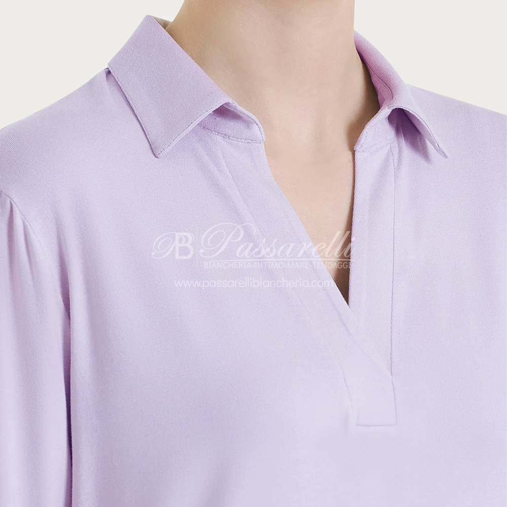 Ragno Maglietta da Donna a Polo maniche 3/4 in Viscosa 70121G S21