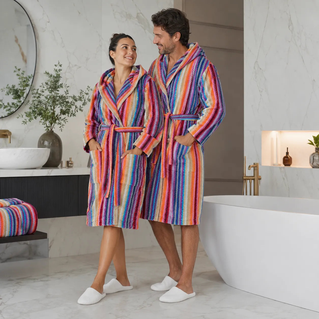 Riviera Accappatoio Unisex Spugna Jacquard Groovy Wave