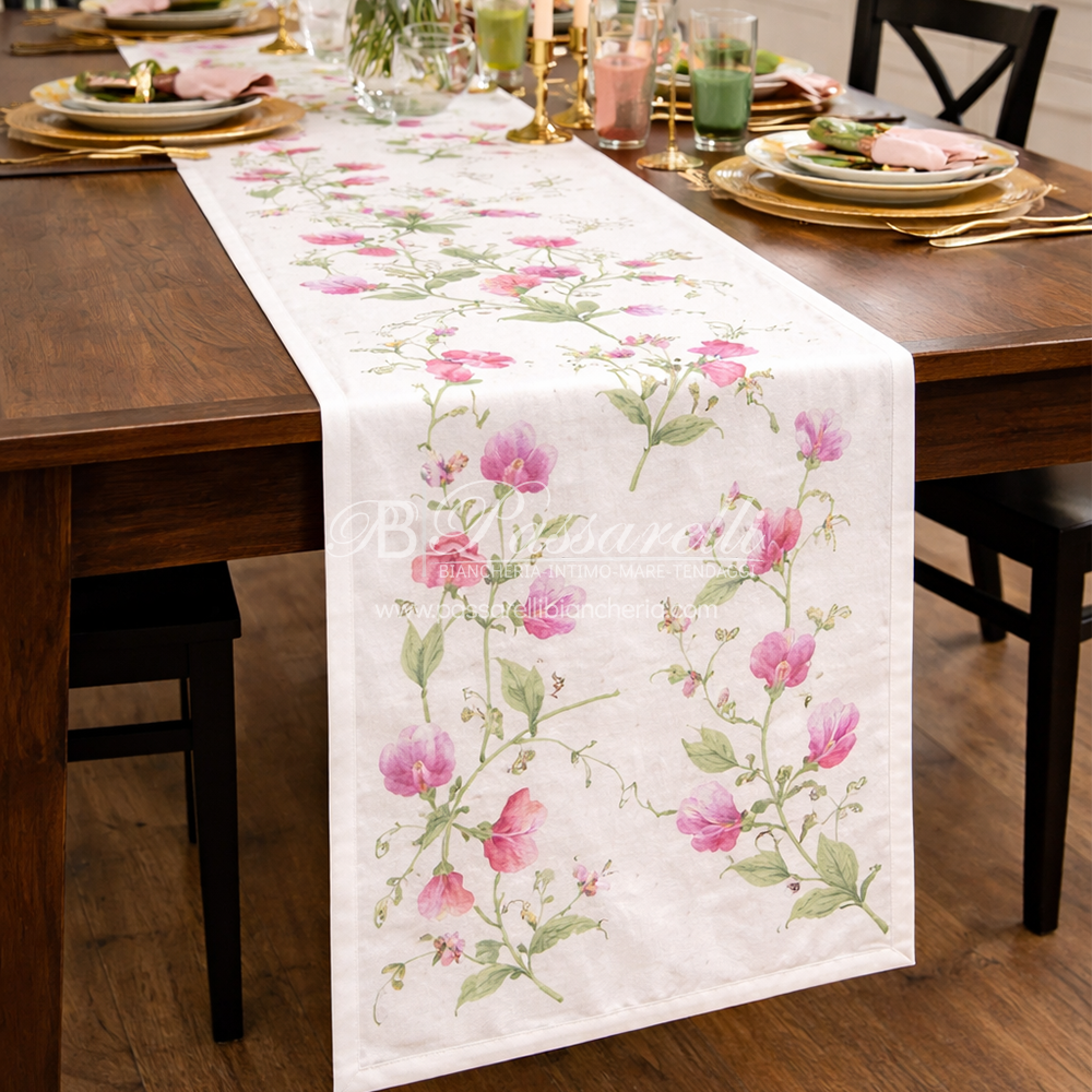 Tessitura Toscana Telerie Tovaglia e Runner in M.Lino Petit Pois - Varie Dimensioni