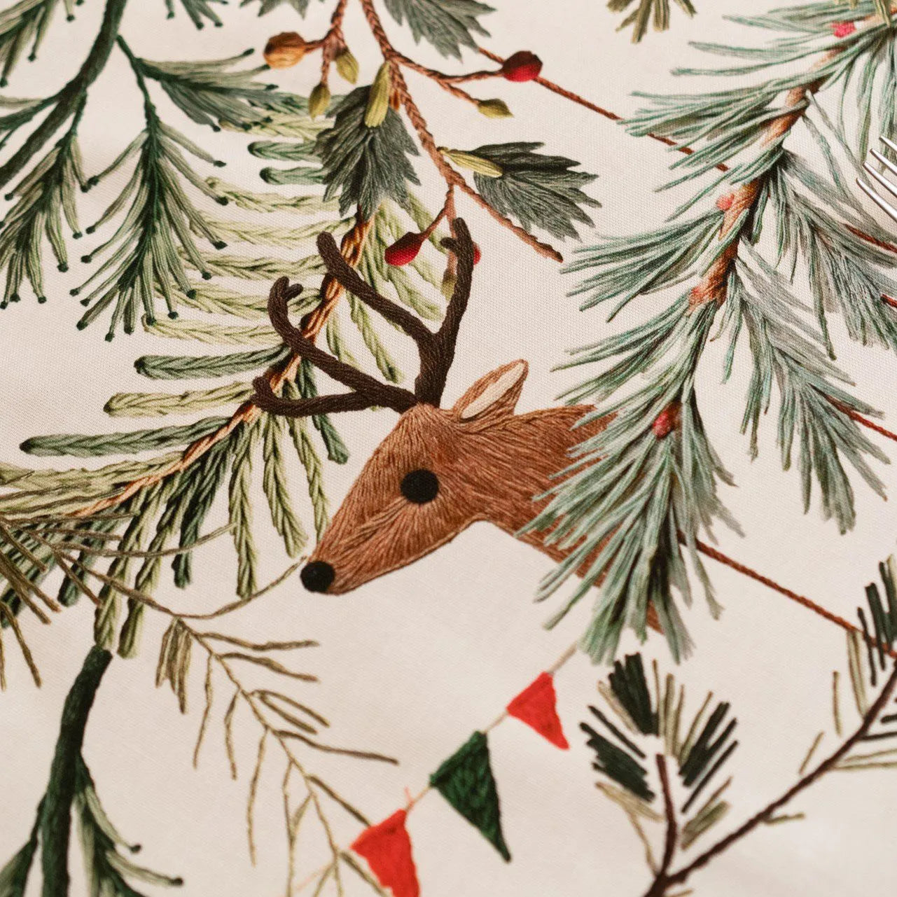 Tessitura Toscana Telerie Tovaglia Natalizia Rudy 2510B - Varie Dimensioni