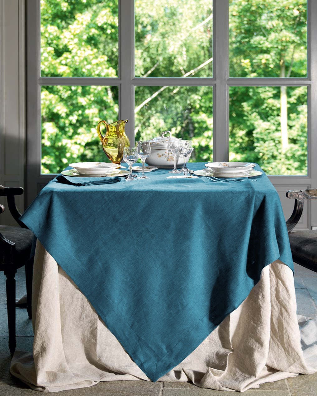 Tessitura Toscana Telerie Servizio in Puro Lino Tinta Unita Tiziano - Varie Dimensioni