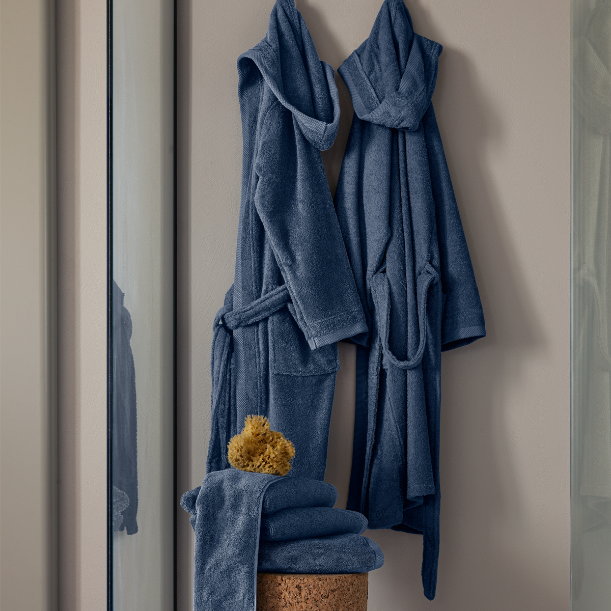 Fazzini Accappatoio Unisex in Spugna di Cotone con Cappuccio - Square