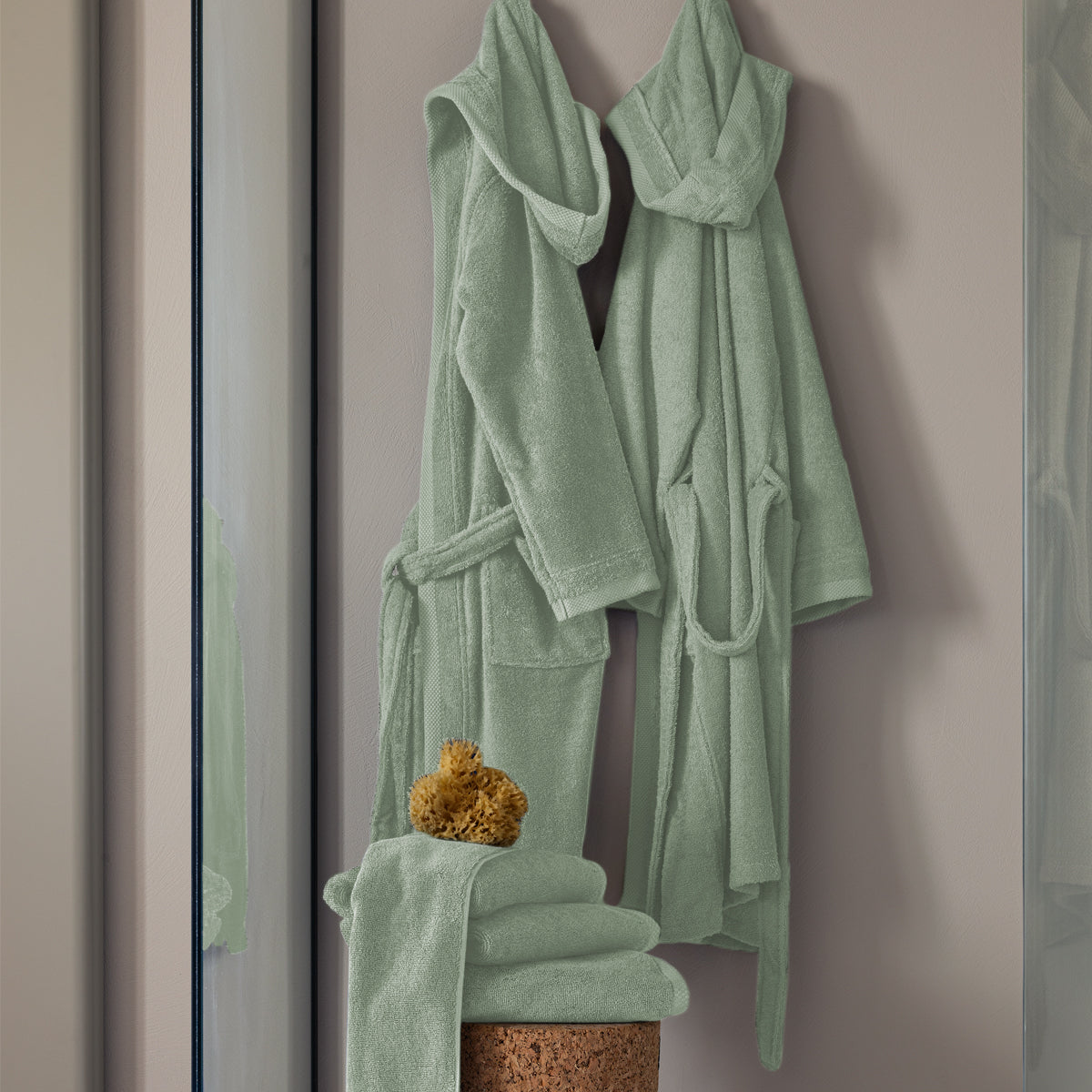 Fazzini Accappatoio Unisex in Spugna di Cotone con Cappuccio - Square