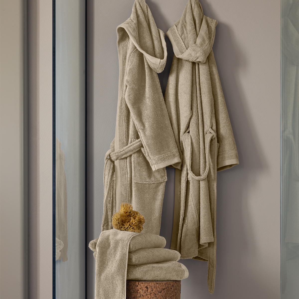 Fazzini Accappatoio Unisex in Spugna di Cotone con Cappuccio - Square