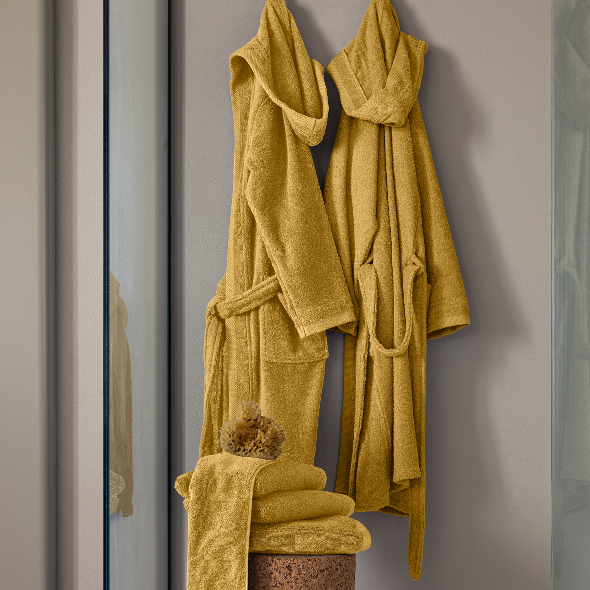 Fazzini Accappatoio Unisex in Spugna di Cotone con Cappuccio - Square