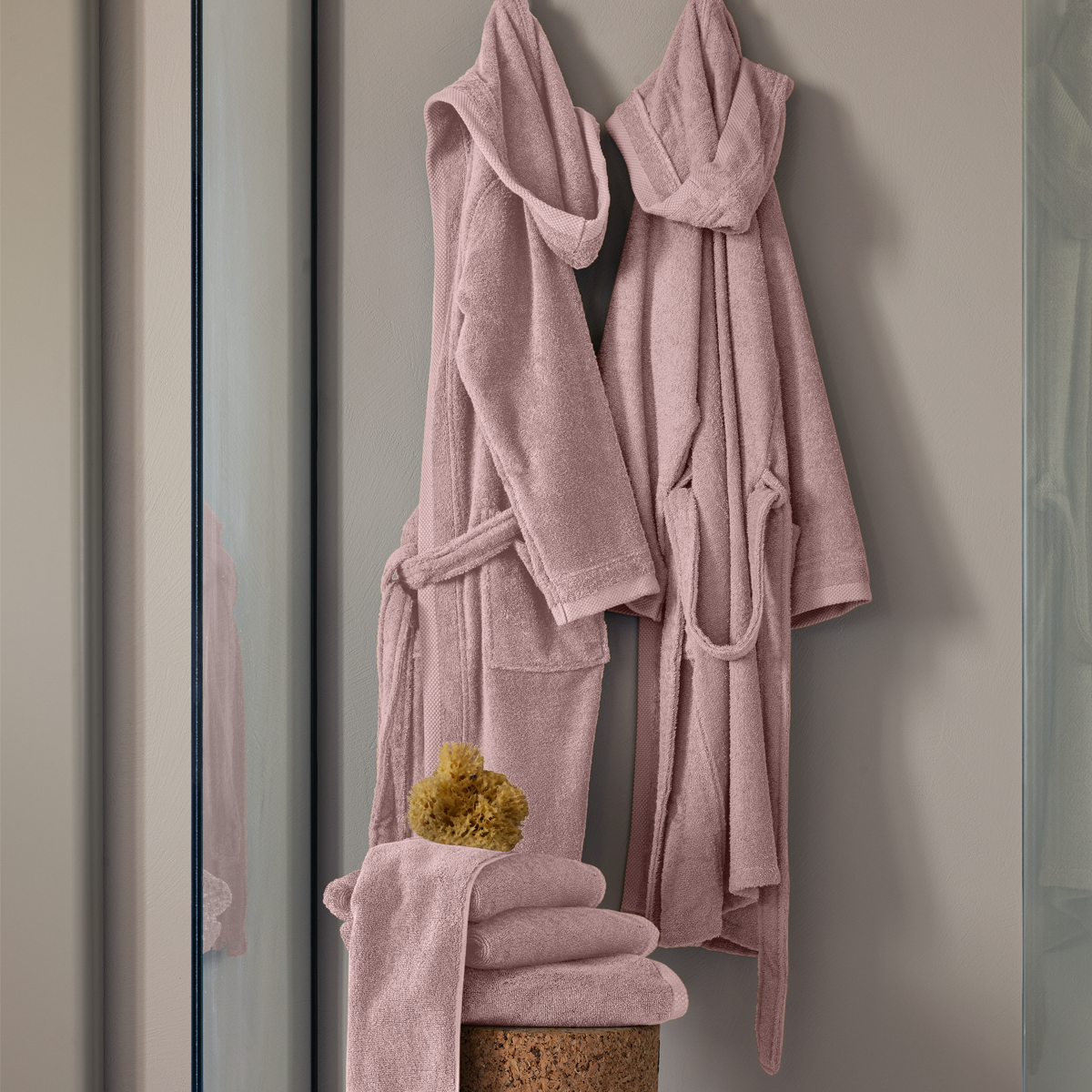 Fazzini Accappatoio Unisex in Spugna di Cotone con Cappuccio - Square