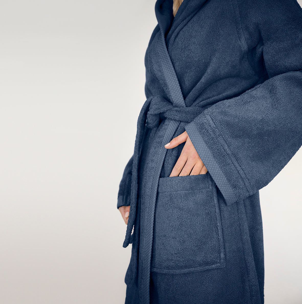 Fazzini Accappatoio Unisex in Spugna di Cotone con Cappuccio - Square