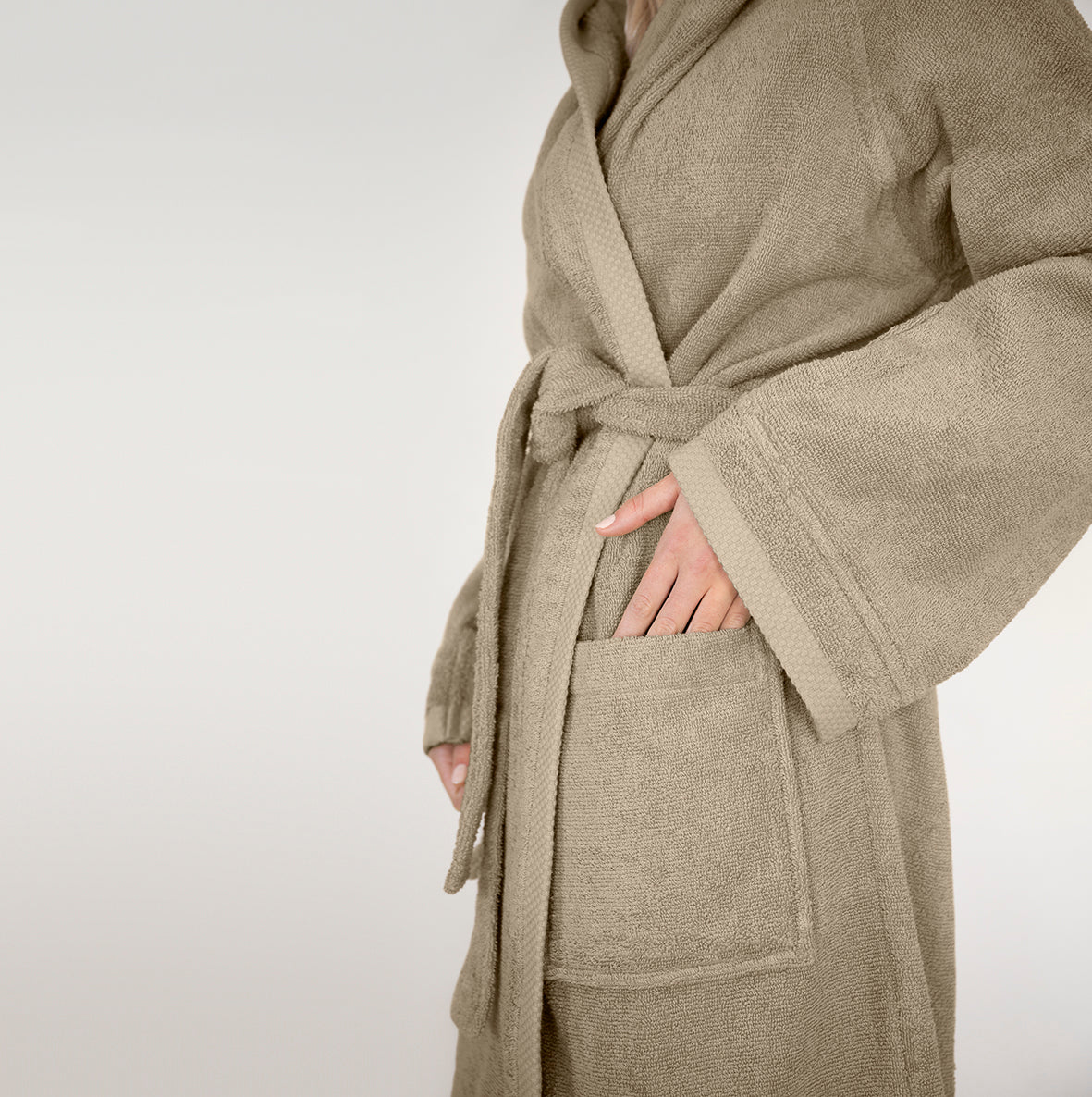 Fazzini Accappatoio Unisex in Spugna di Cotone con Cappuccio - Square