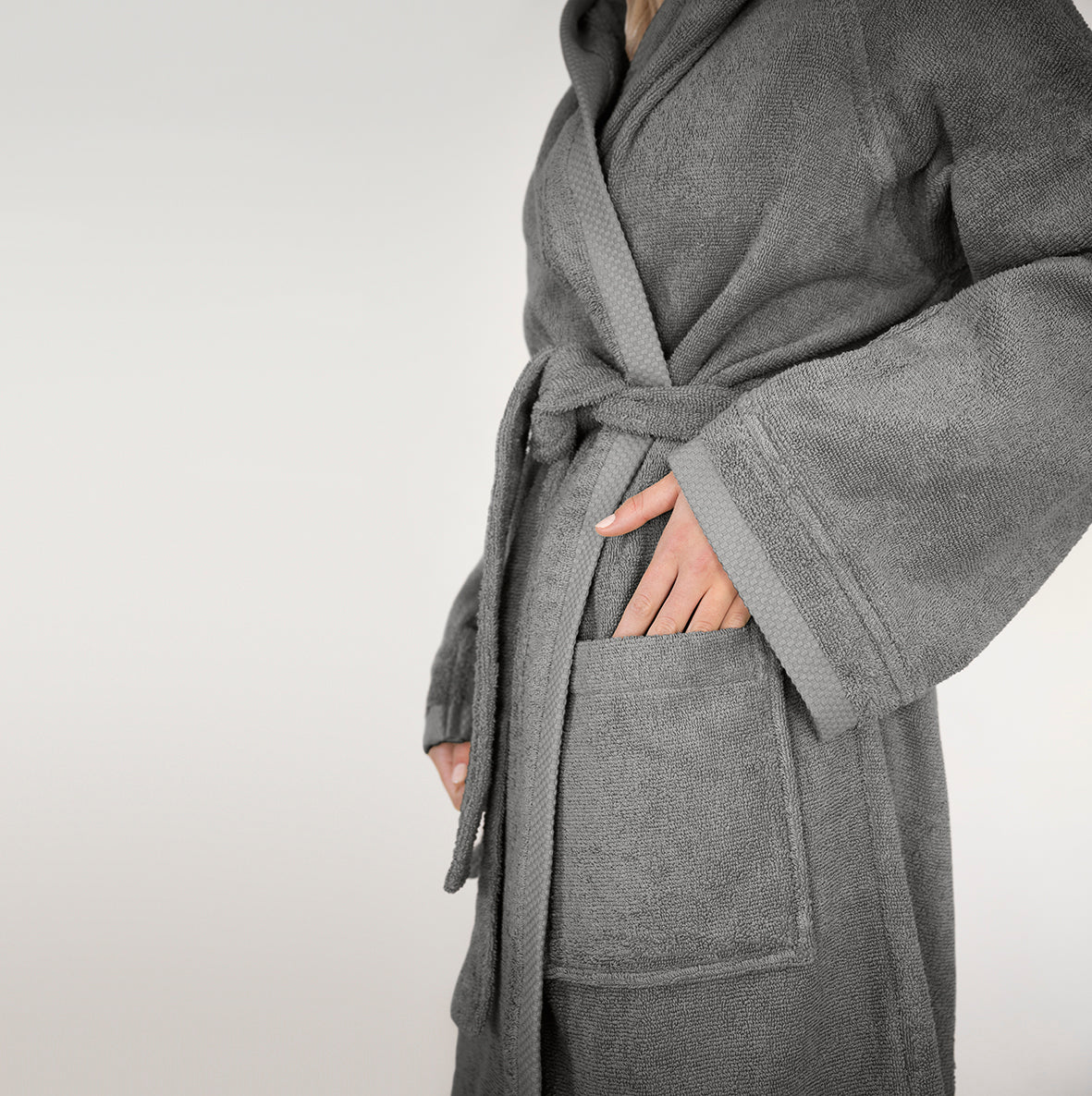 Fazzini Accappatoio Unisex in Spugna di Cotone con Cappuccio - Square