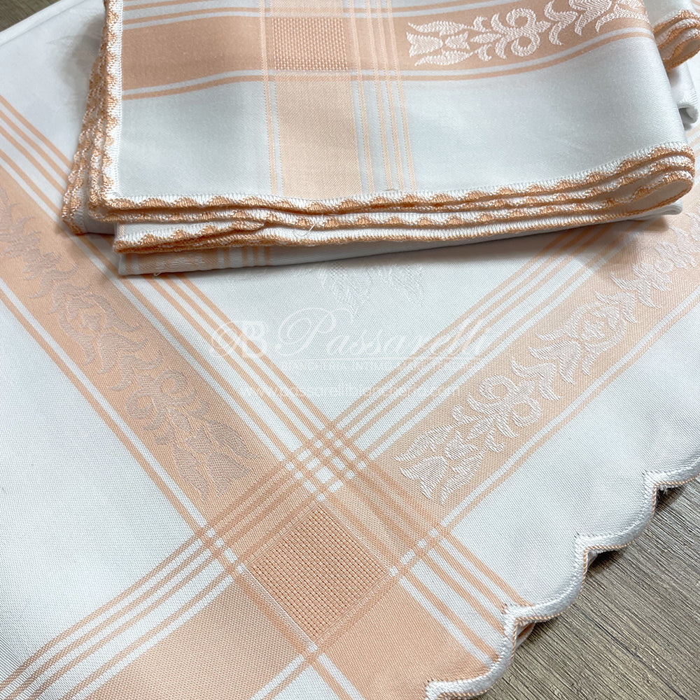 Servizio da tavola Smerlato Abacà damascato da 6 persone 99S70