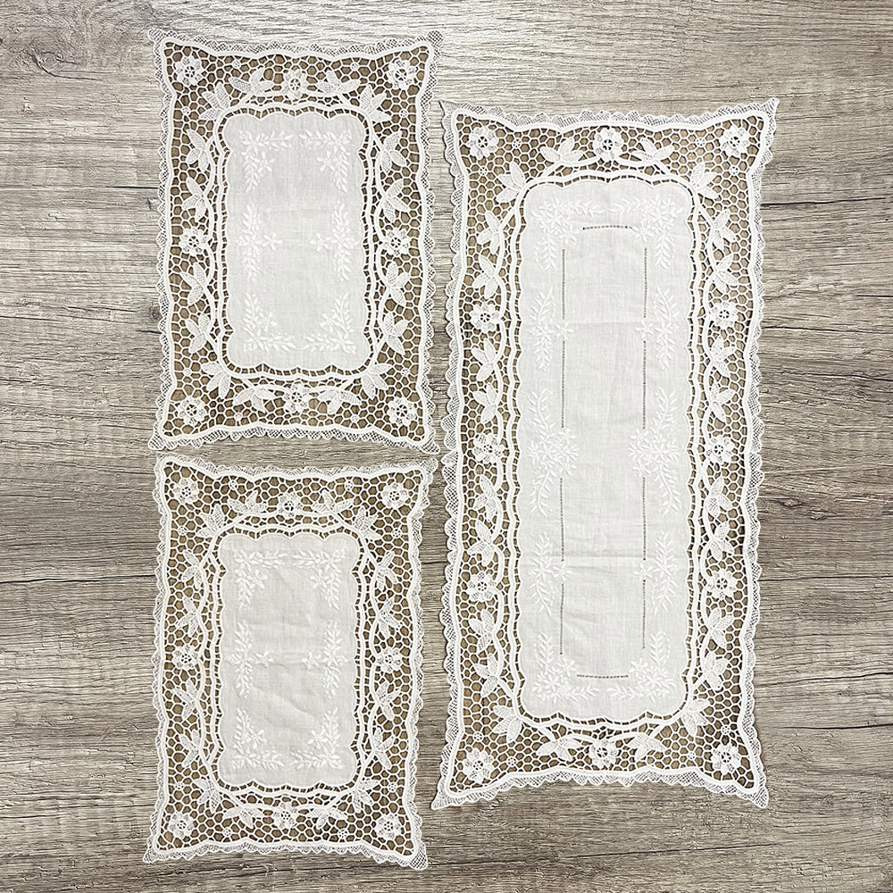 Completo centrini e runner set 3 pezzi Nausikaa Macramè pizzo salone | Leroy Merlin