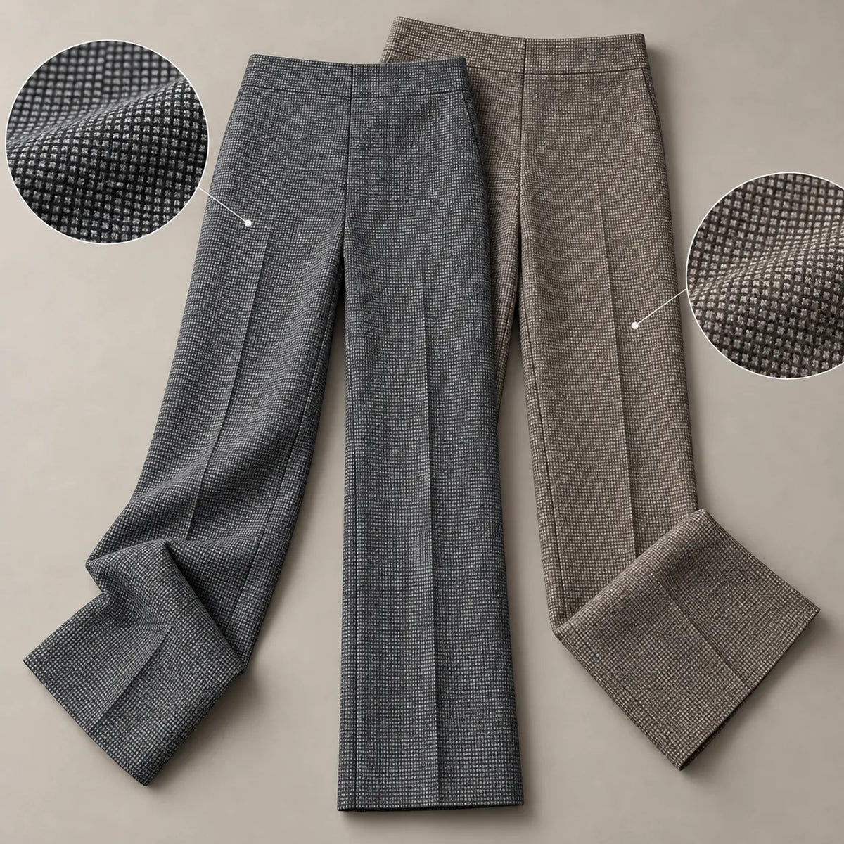 SiSi Pantalone Invernale in Panno motivo di micro pois a contrasto Dotten