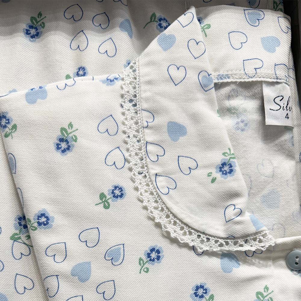 Silvia Camicia da notte flanella per signora con colletto invernale 100% cotone 2512S40