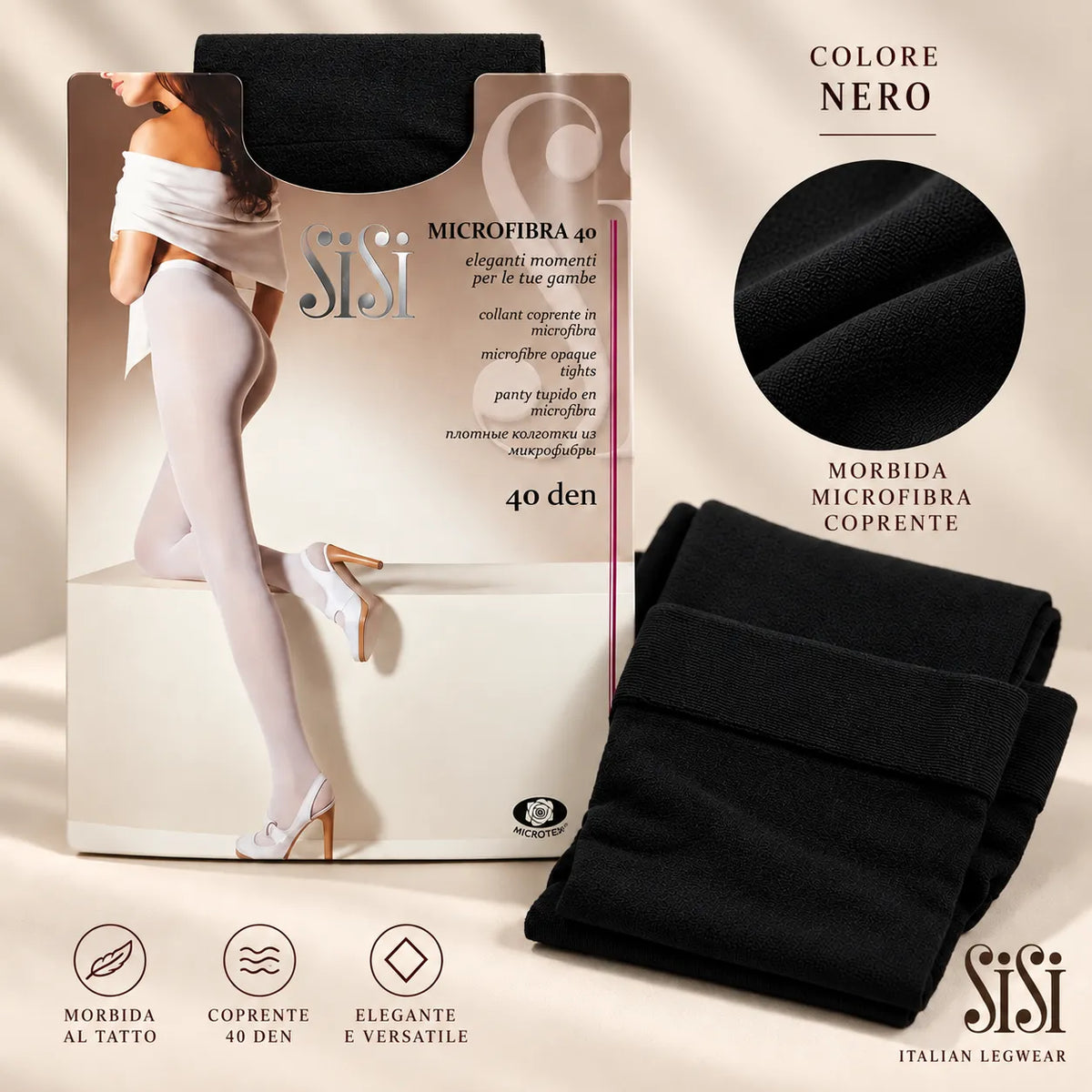 Sisi Woman Blickdichte Mikrofaserstrumpfhose 40 Den 39SI S80