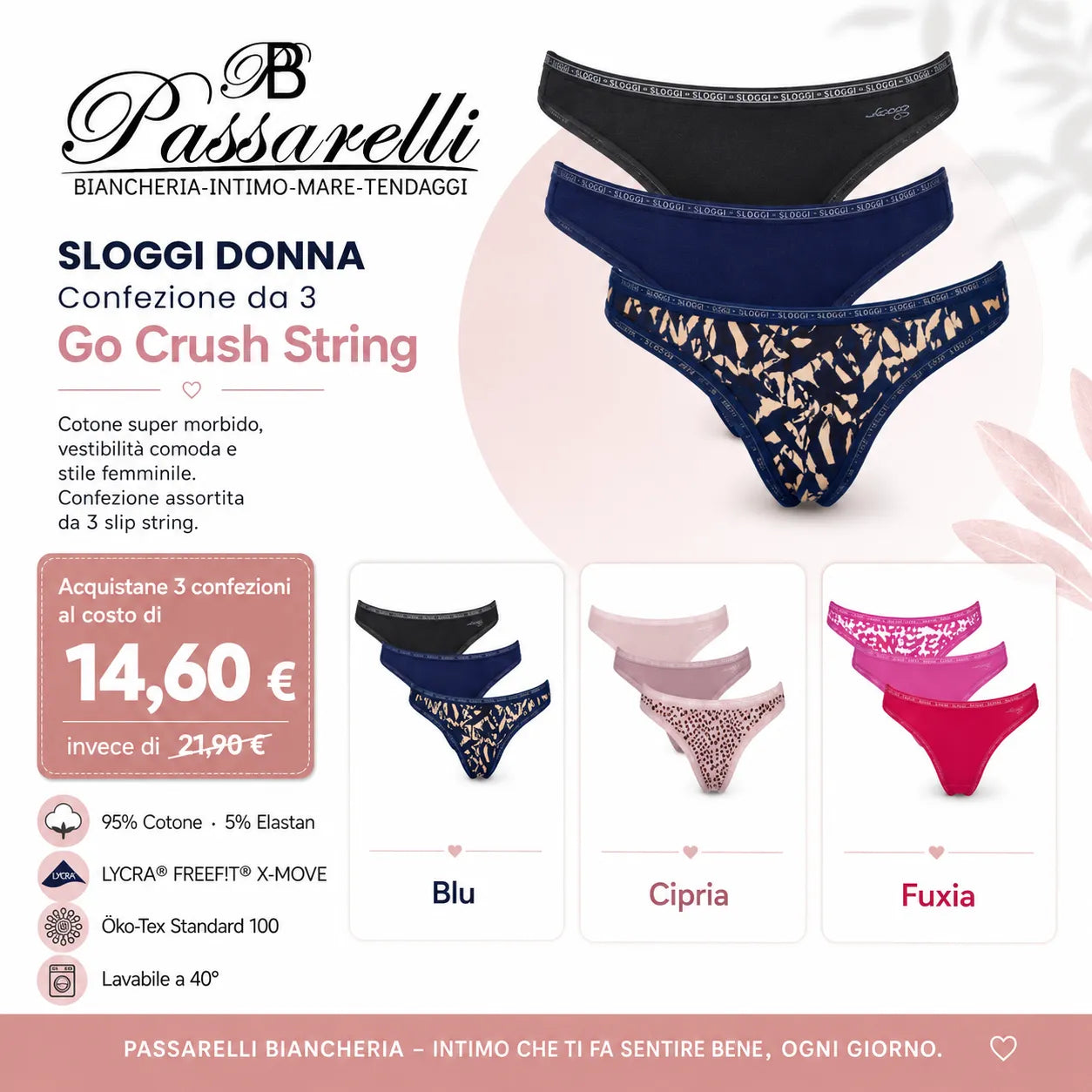 Sloggi Donna Confezione da 3 Go Crush String 10219704