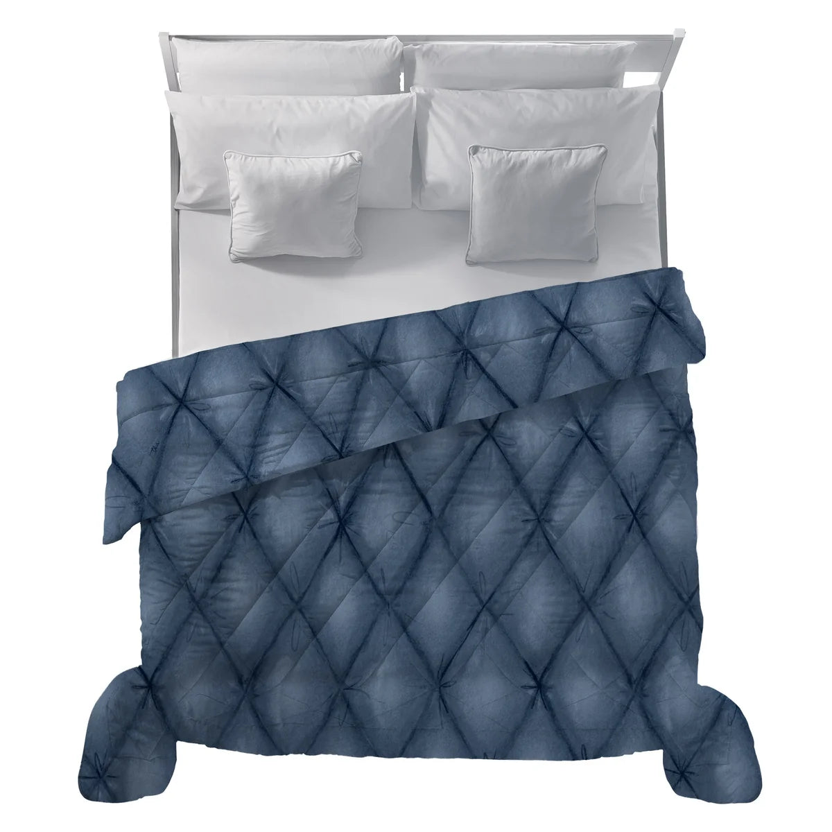 THUN® Trapunta Matrimoniale Plume Blue - Fantasia Rombo Diamond Blue