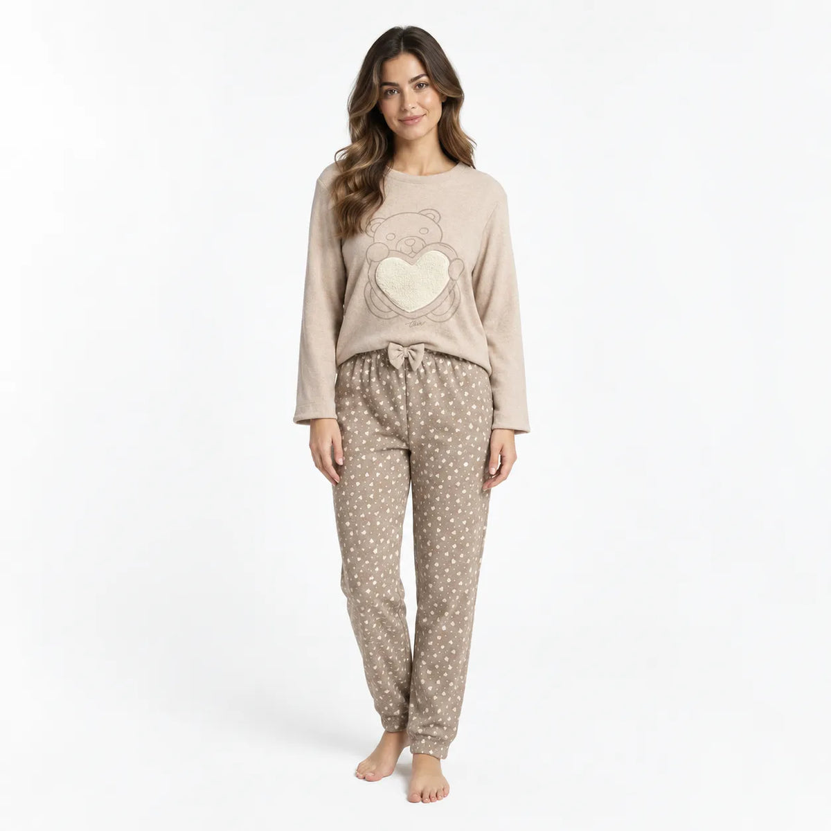 THUN® Pigiama Invernale da Donna Zaria – Beige