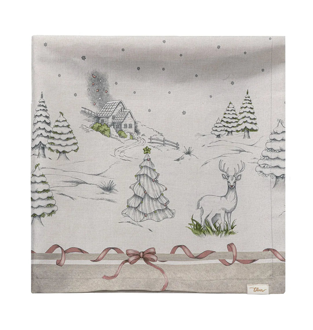 THUN® Tovaglia Natale Idrorepellente Landscape Multicolor - Varie Dimensioni