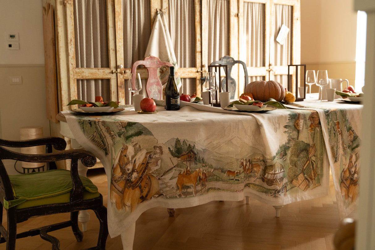 Tessitura Toscana Telerie Tovaglia da Tavola in 100% Puro lino Maso BFS