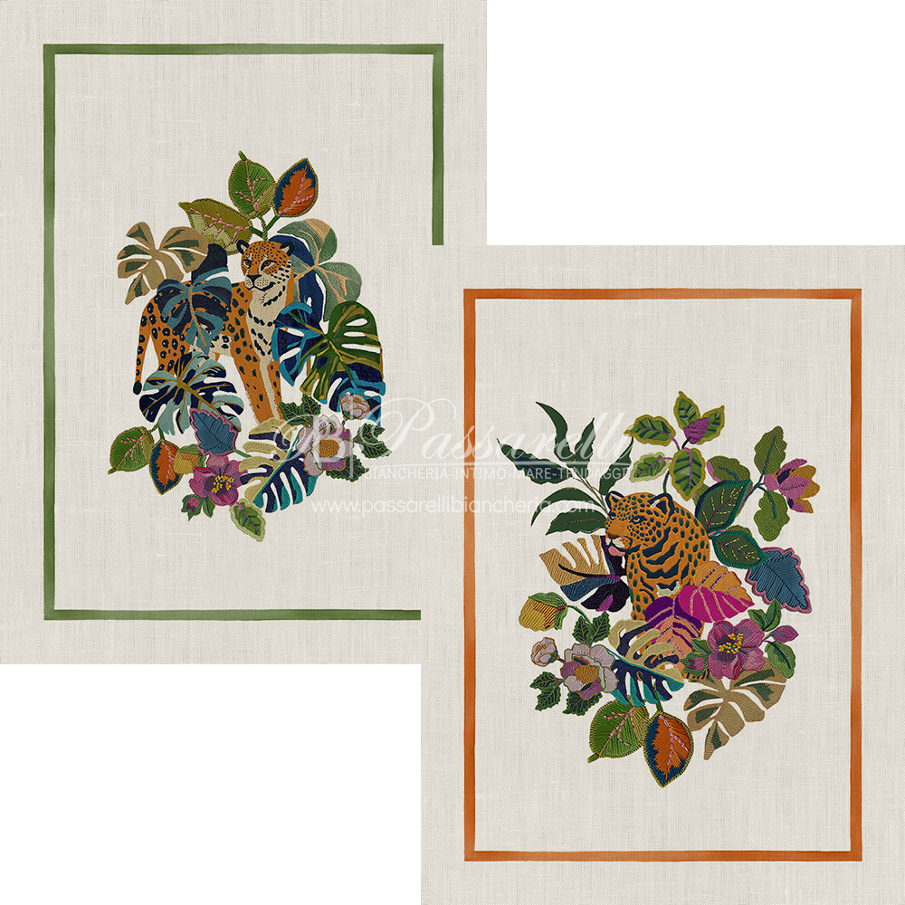 Tessitura Toscana Telerie Tovaglia e Runner in M.Lino Leoleaf - Varie Dimensioni