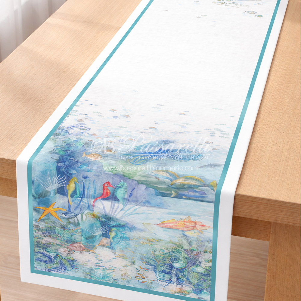 Tessitura Toscana Telerie Tovaglia e Runner in P.Lino Isuela - Varie Dimensioni