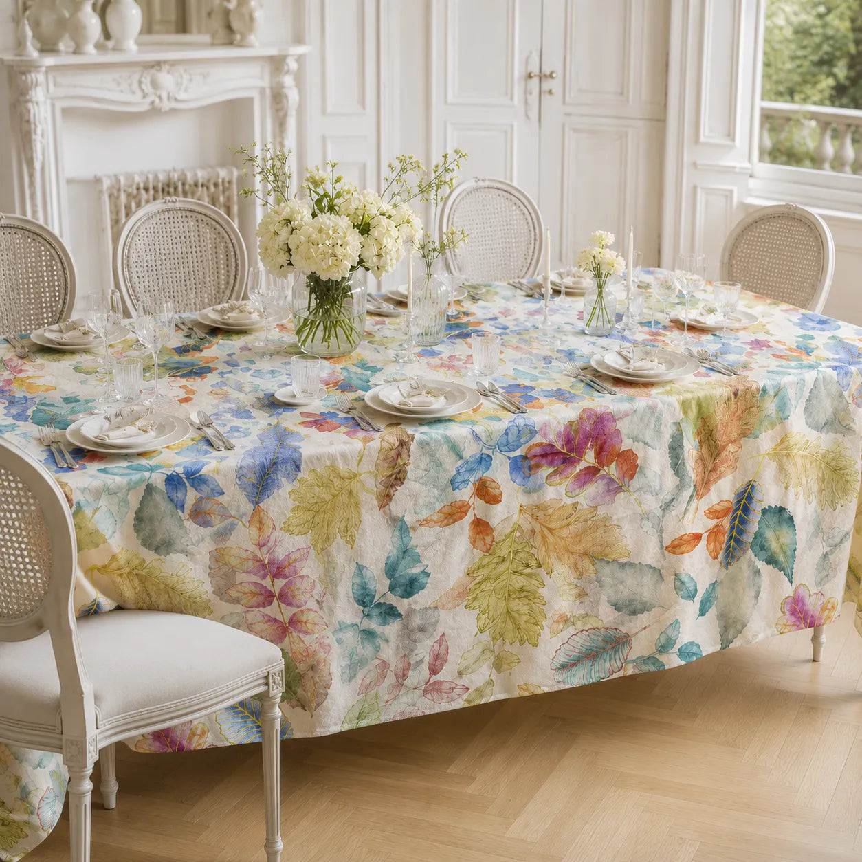DETAILS Tessitura Toscana Telerie Table Tischdecke aus 100 % reinem Leinen
