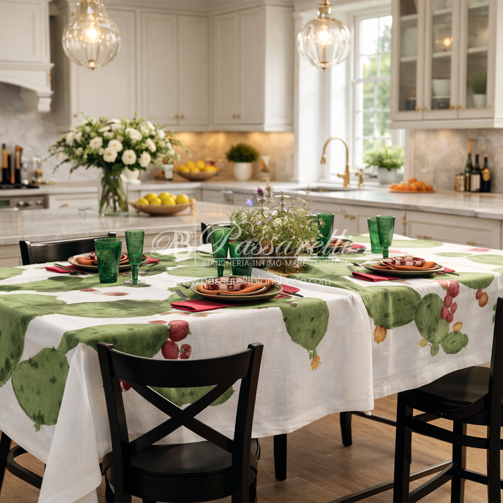 Tessitura Toscana Telerie Tovaglia e Runner in P.Lino Tunera - Varie Dimensioni