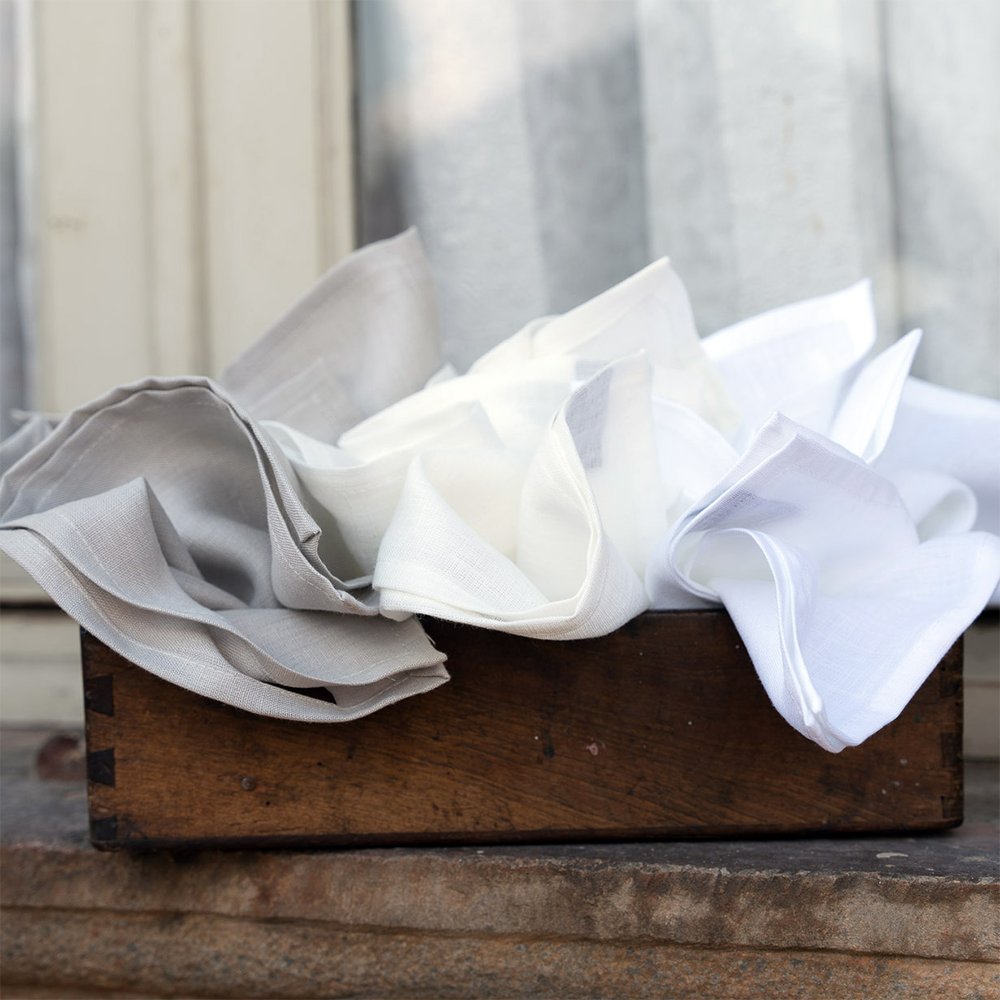 Tessitura Toscana Confezione da 6 Tovaglioli in Lino Tinta Unita Petra S42