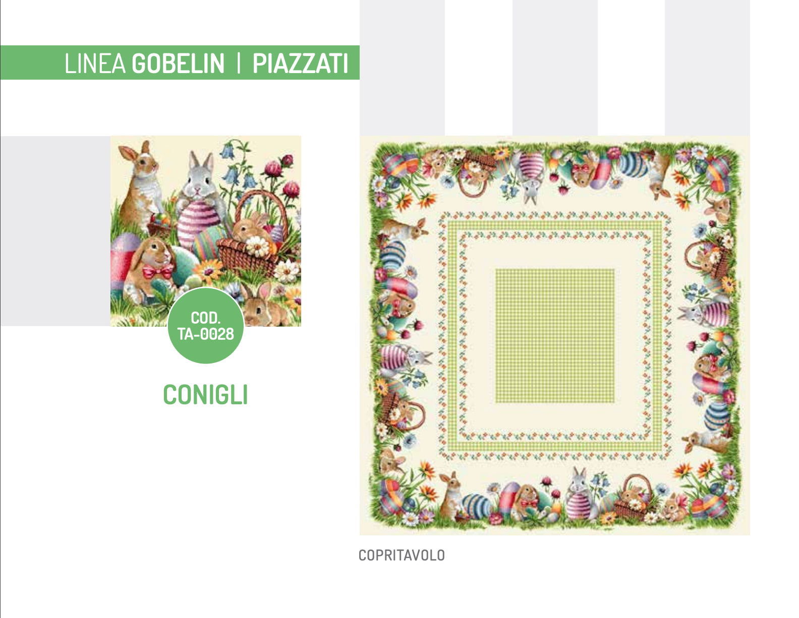 Tessitura di Arconate Copri Tavola in Gobelin Pasquale 140x240 2503S40