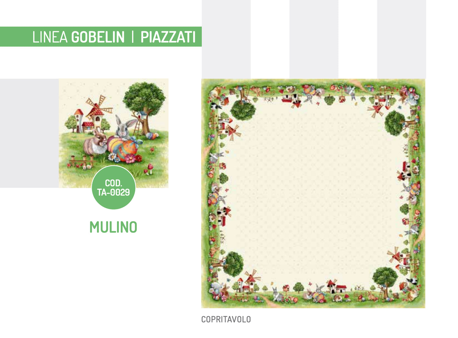 Tessitura di Arconate Copri Tavola in Gobelin Pasquale 140x240 2503S40