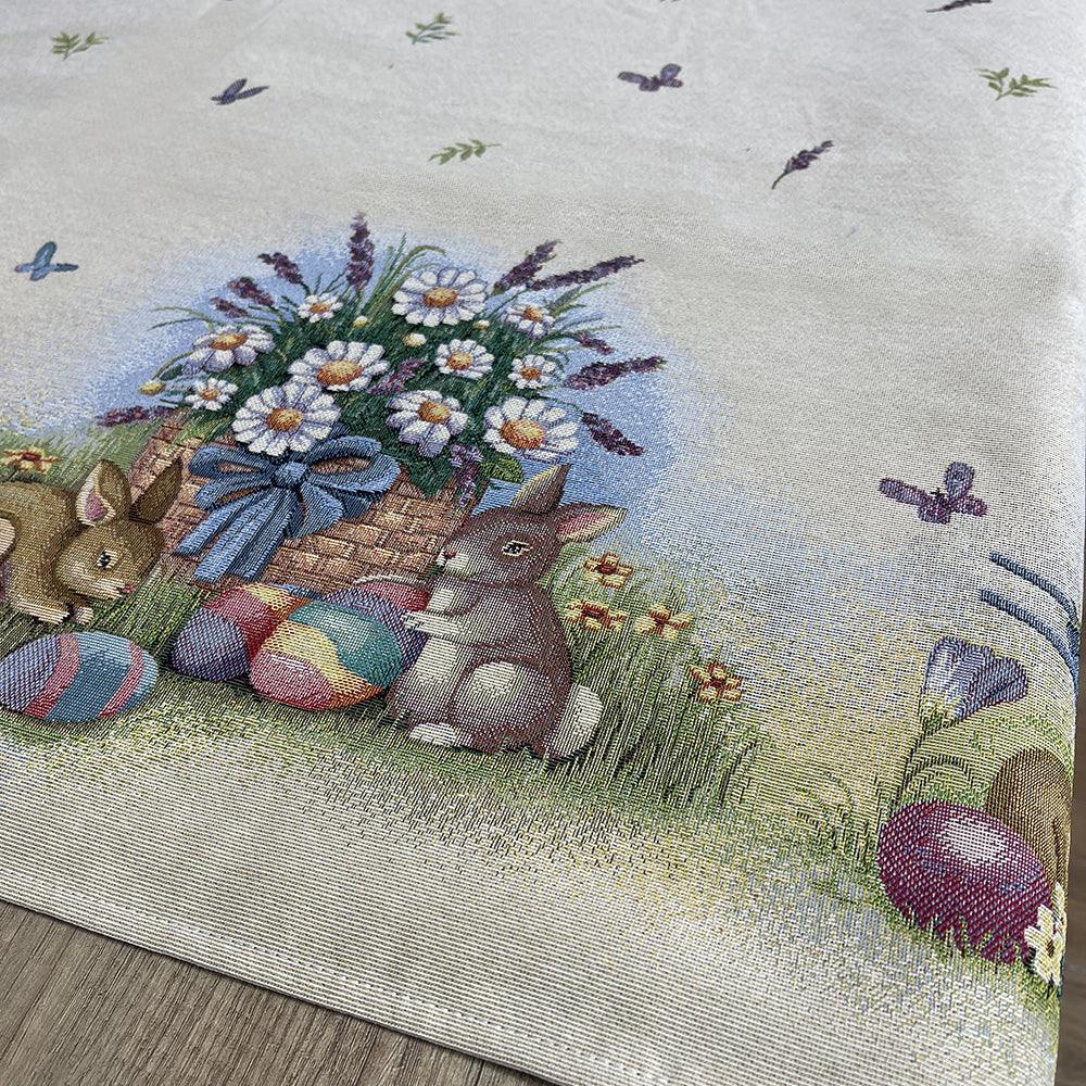 Tovaglia in Gobelin di Cotone Easter Village - Dimensioni Varie - Passarelli Biancheria