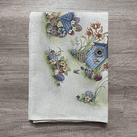 Tovaglia in Gobelin di Cotone Easter Village - Dimensioni Varie - Passarelli Biancheria