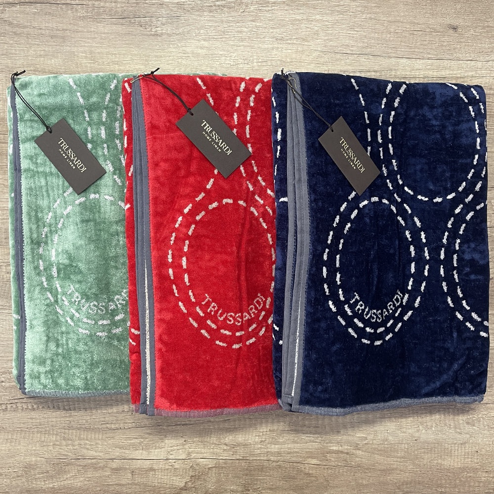Trussardi Terry Beach Towel Royal Grayhound 2006665 S50