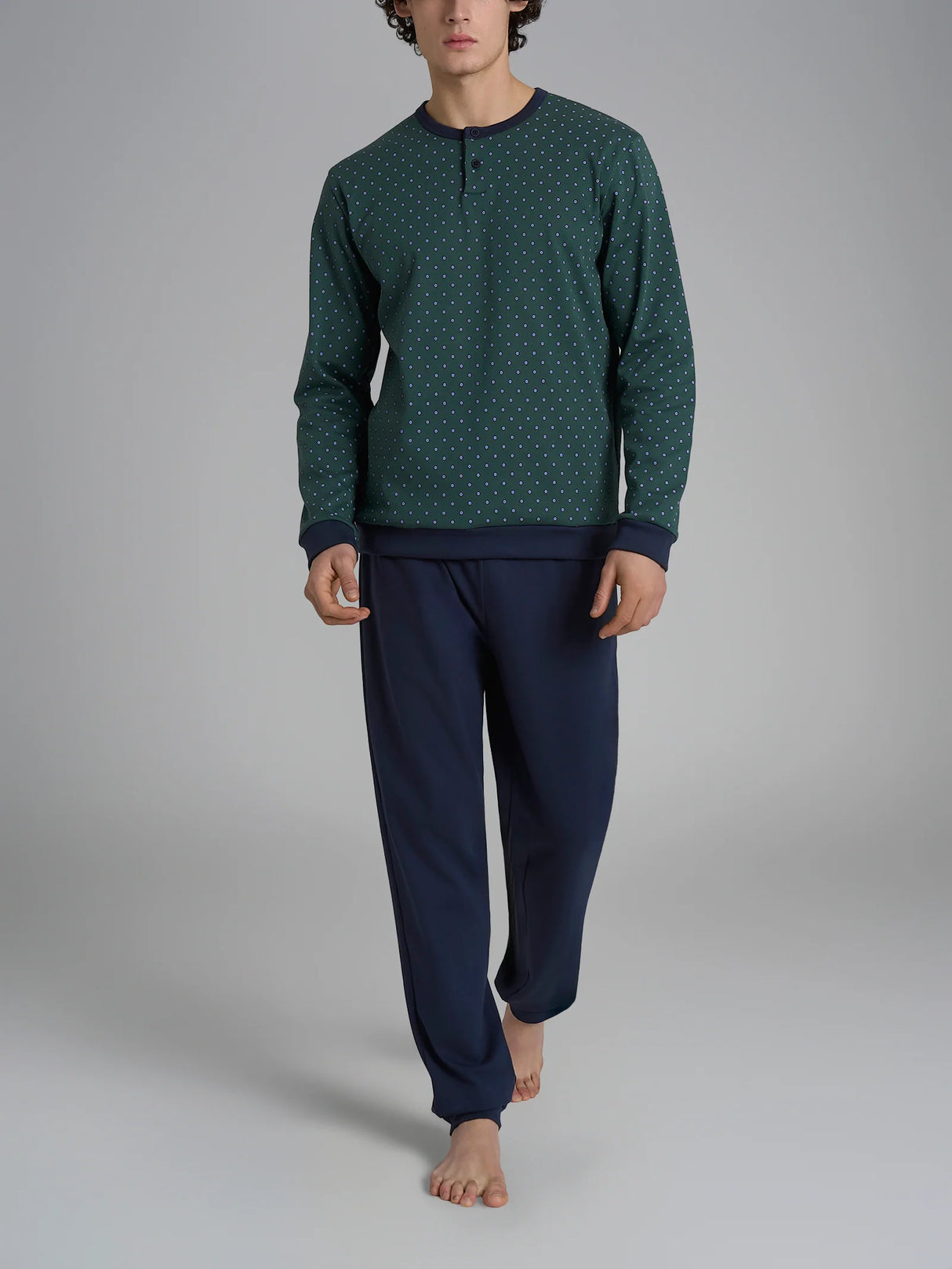 Ragno Pigiama Serafino in Caldo Cotone da Uomo U956N1 2511S48