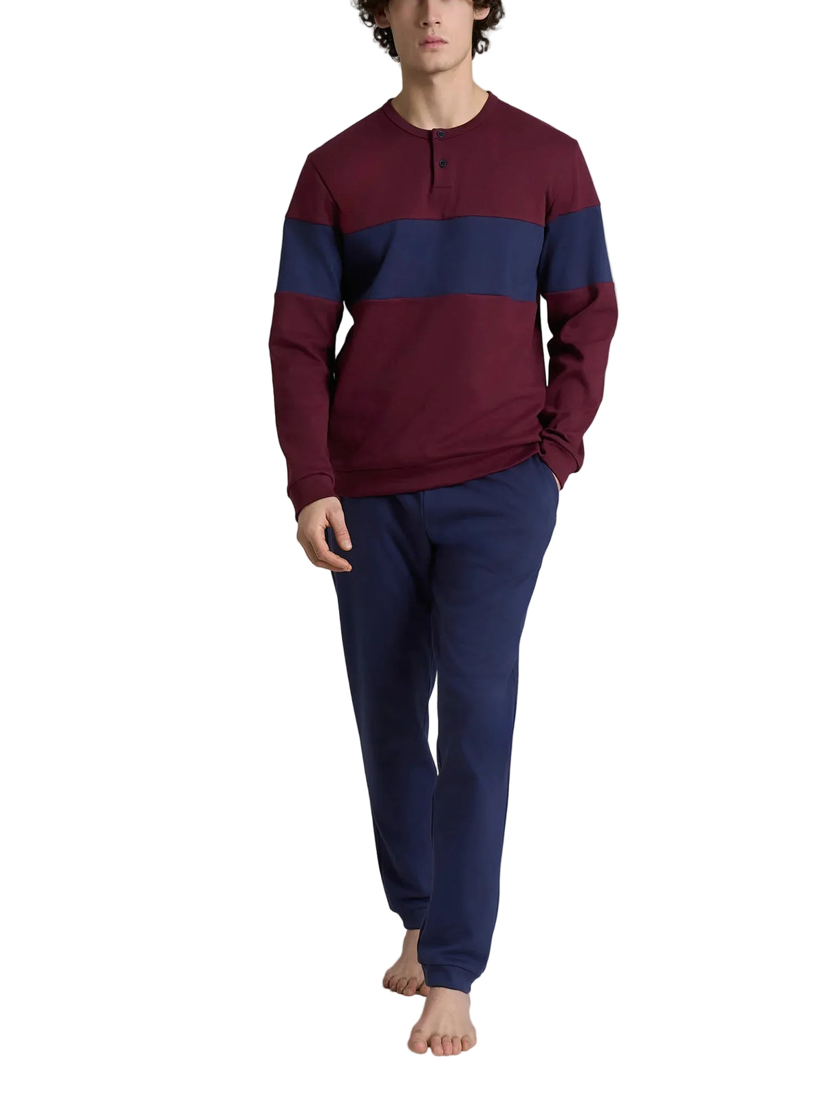 Ragno Pigiama Serafino in Caldo Cotone da Uomo U963N1 2511S48