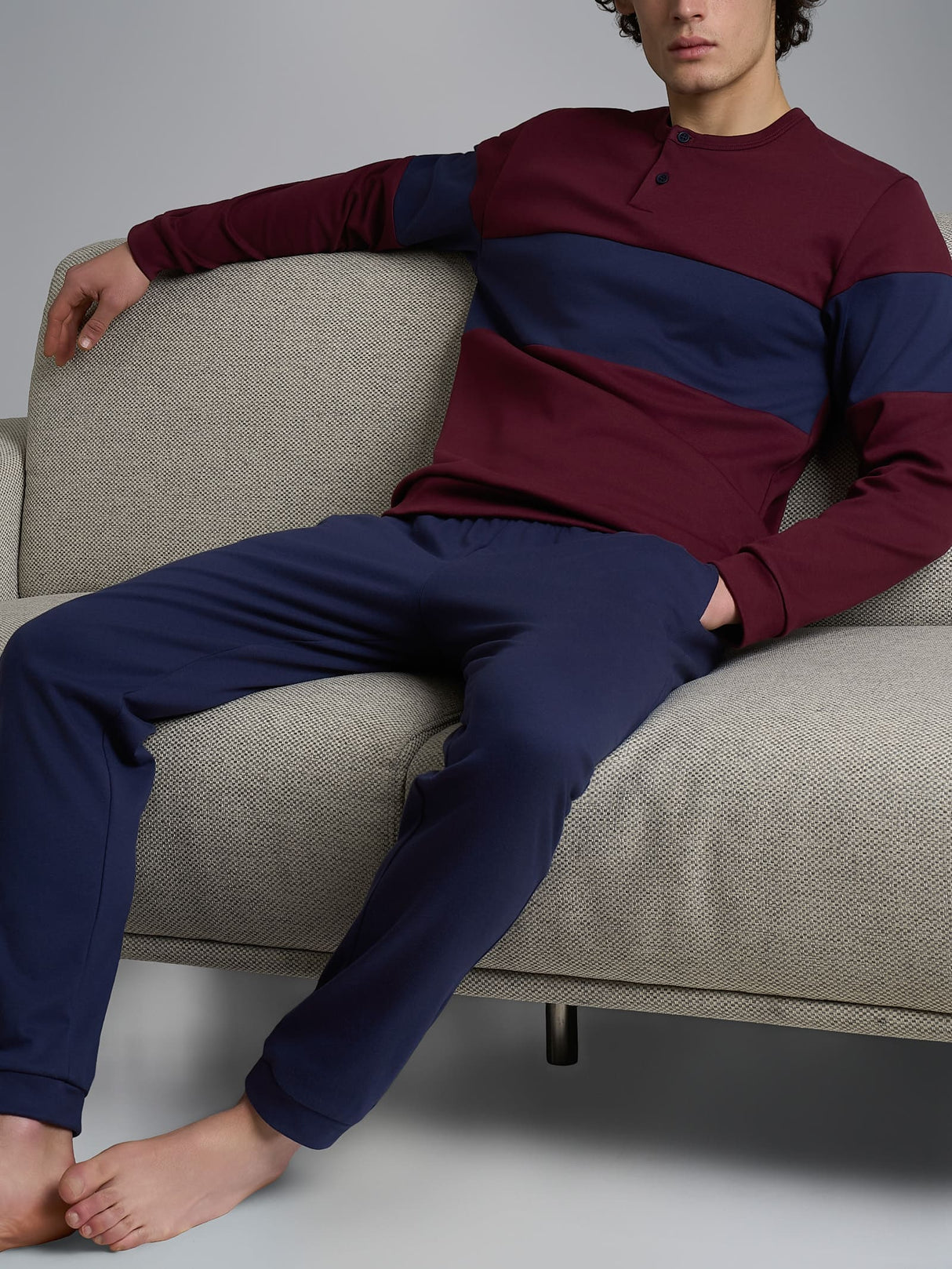 Ragno Pigiama Serafino in Caldo Cotone da Uomo U963N1 2511S48