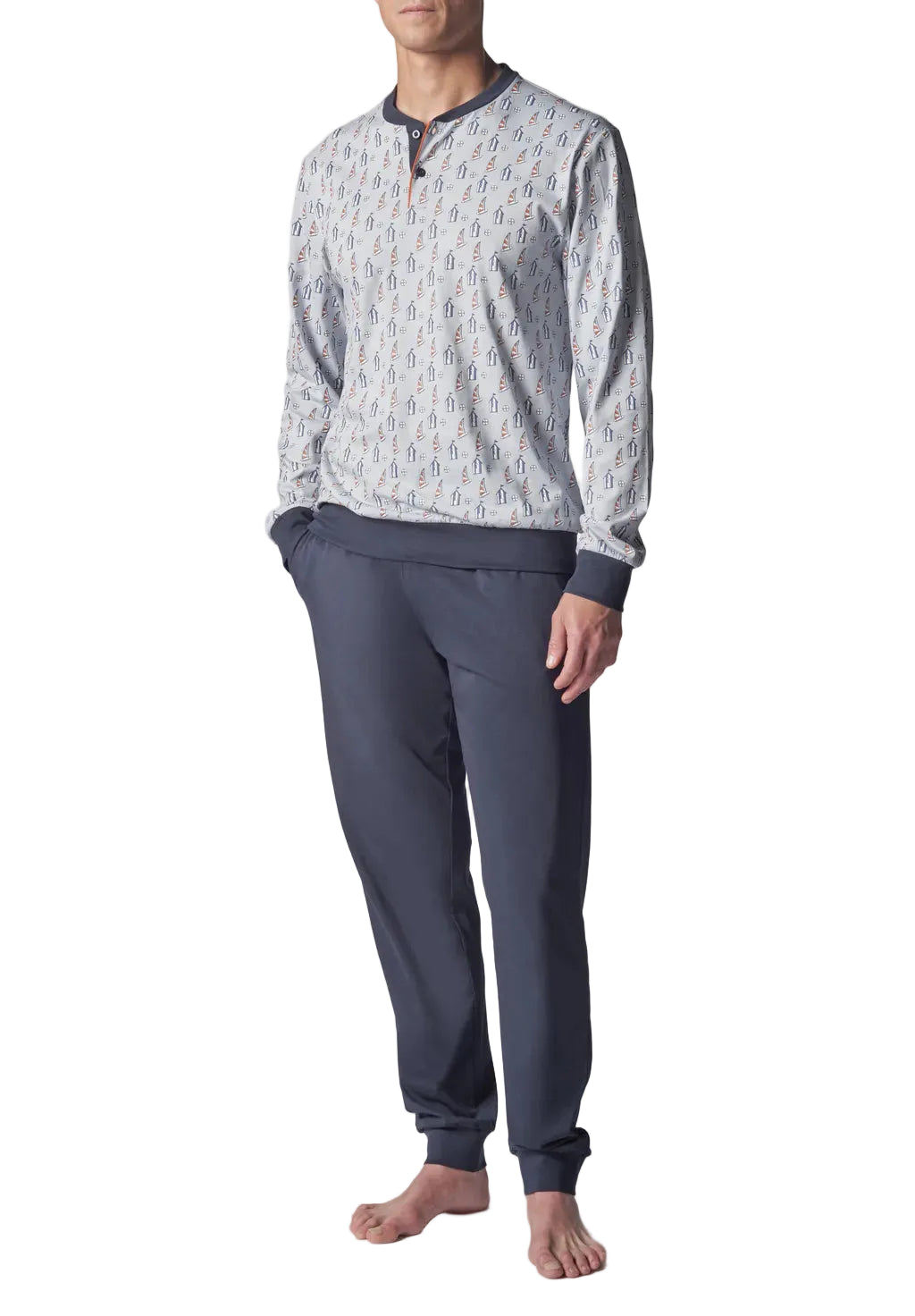 Cagi Pigiama Lungo Cotone Leggero da Uomo 4431-1077 2601S25