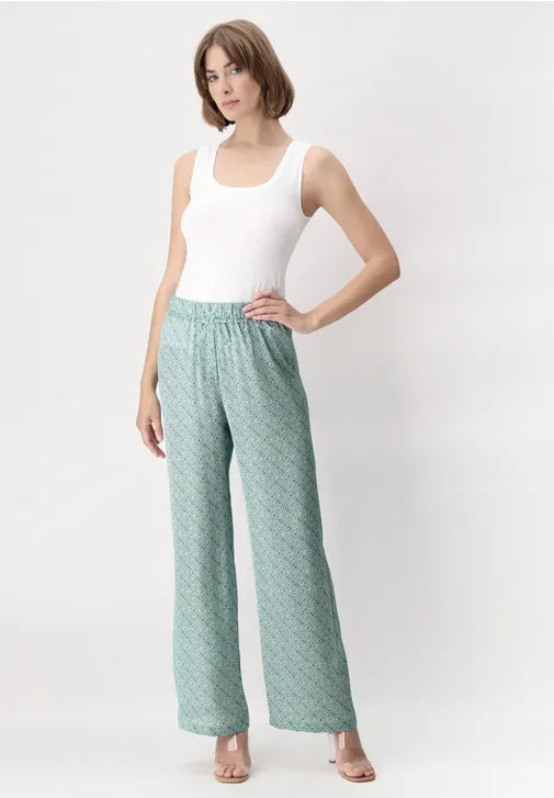 Oroblu Pantalone da Donna a Palazzo in Raso Leggero Décor VOBT67601 S77