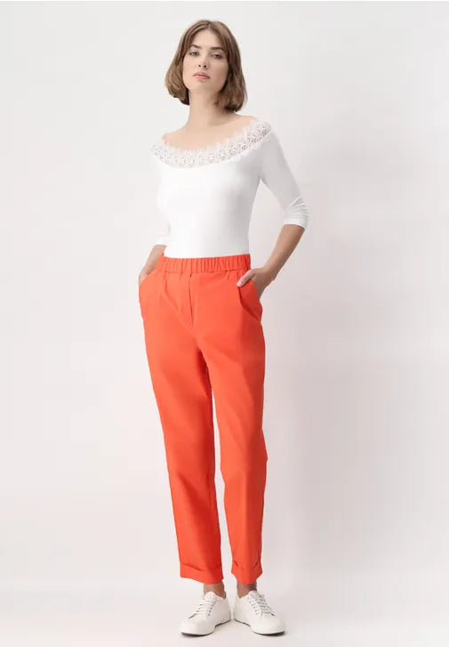 Oroblu Pull-On Tops Cotton Lace 3/4 Sleeve VOBT67586 S43