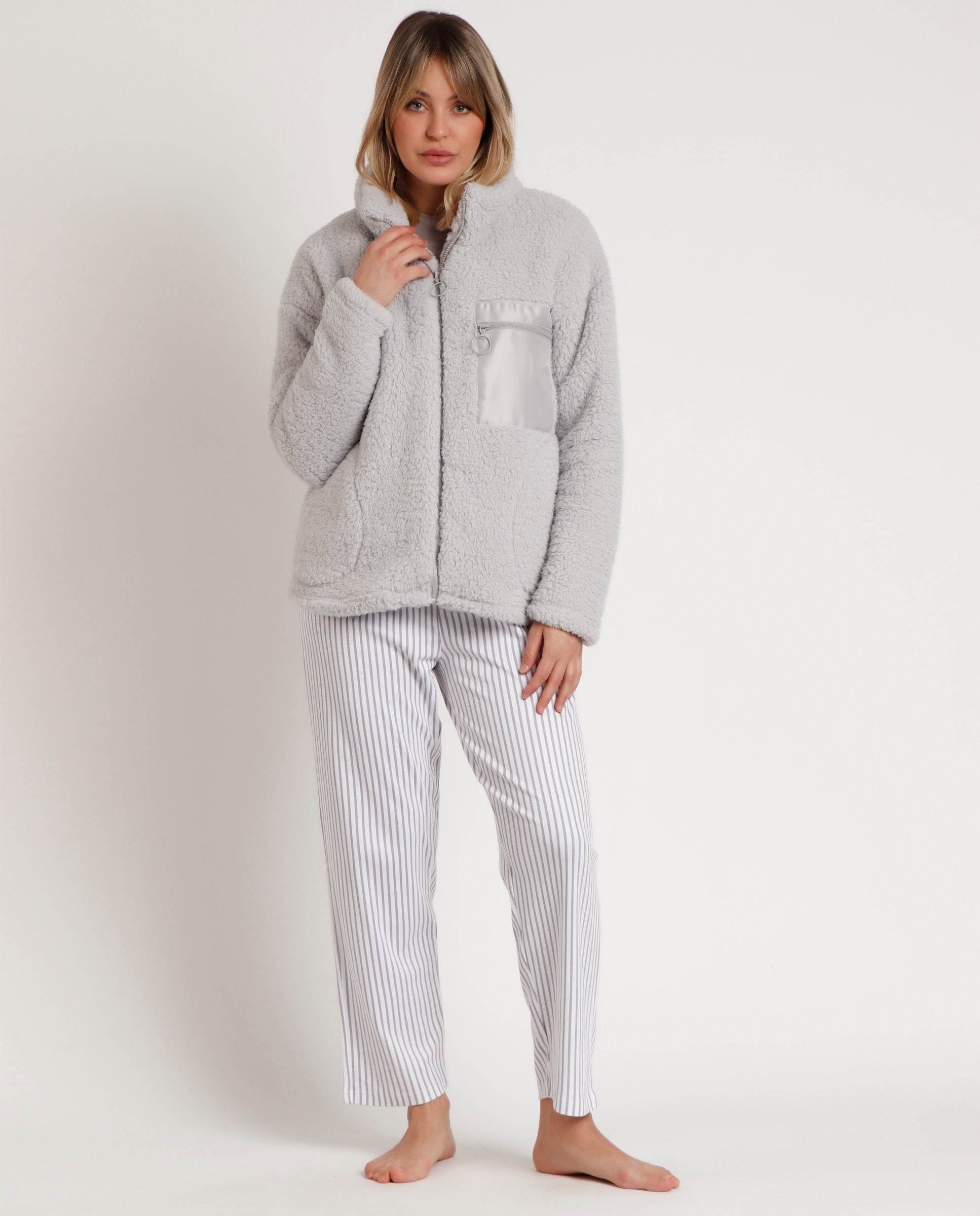 Admas Giacca da Camera Invernale da Donna in Pile con Zip 57541 2510S25