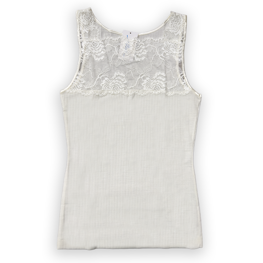 Vajolet Canotta Donna Spalla Larga in Lana e Pizzo 06902 1809S13