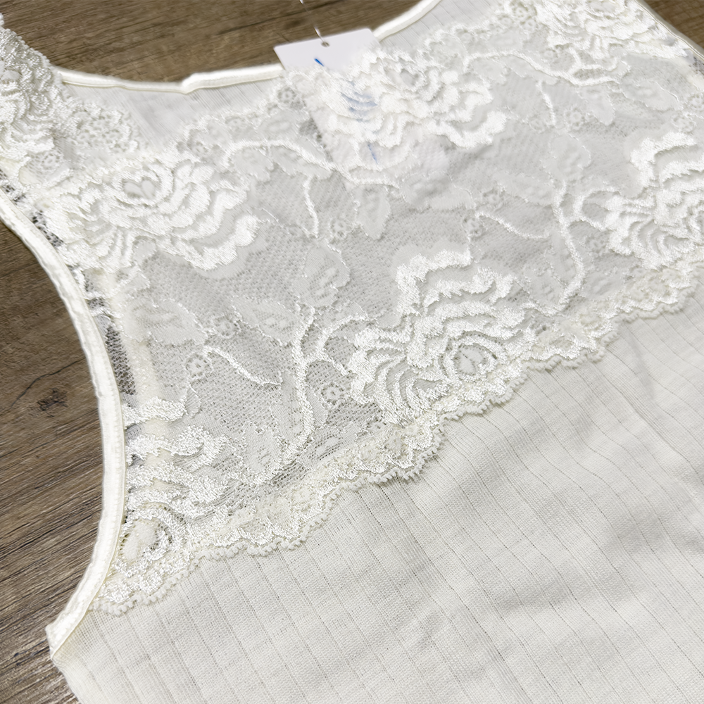 Vajolet Canotta Donna Spalla Larga in Lana e Pizzo 06902 1809S13