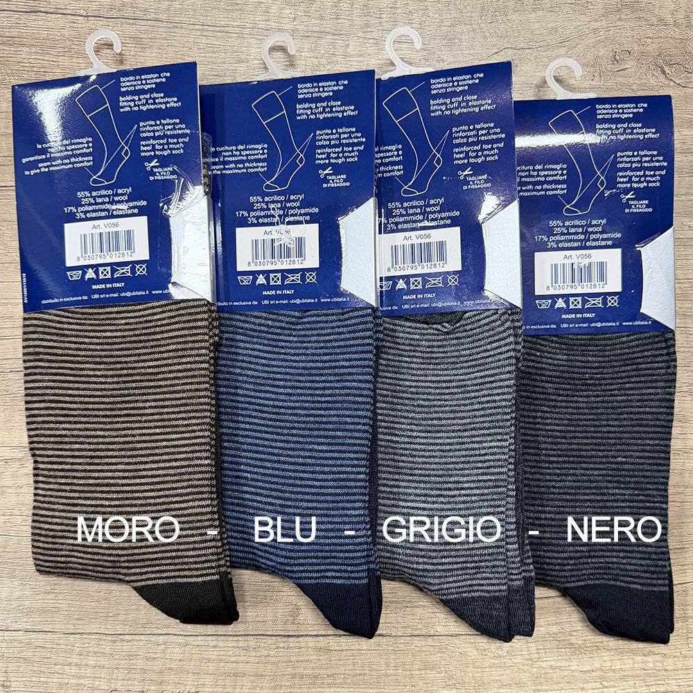 Valleverde Calzini Lunghi Fantasia in Misto Lana da Uomo V056 1809S80