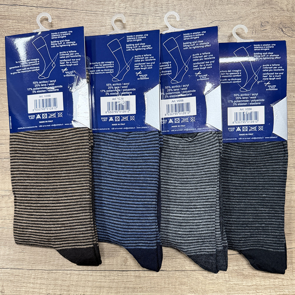 Valleverde Calzini Lunghi Fantasia in Misto Lana da Uomo V056 1809S80