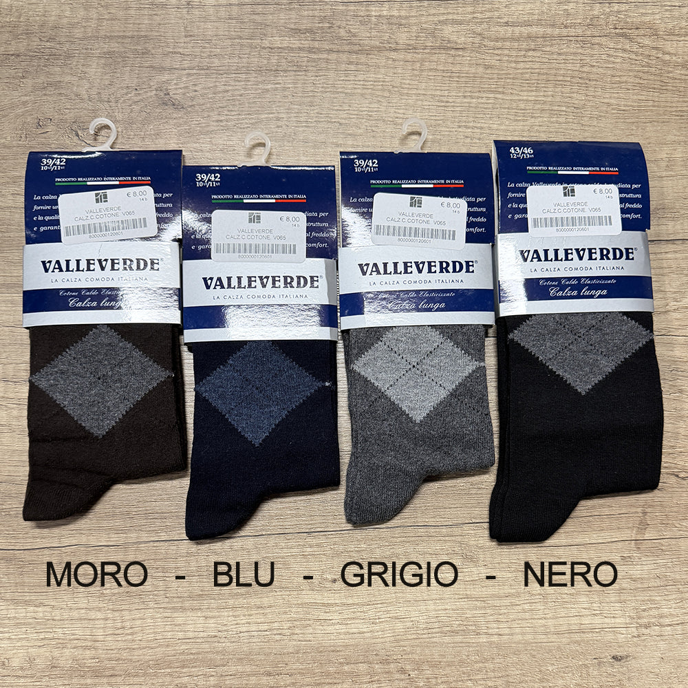 Valleverde Calzini Lunghi Fantasia in Caldo Cotone da Uomo V065 1809S80