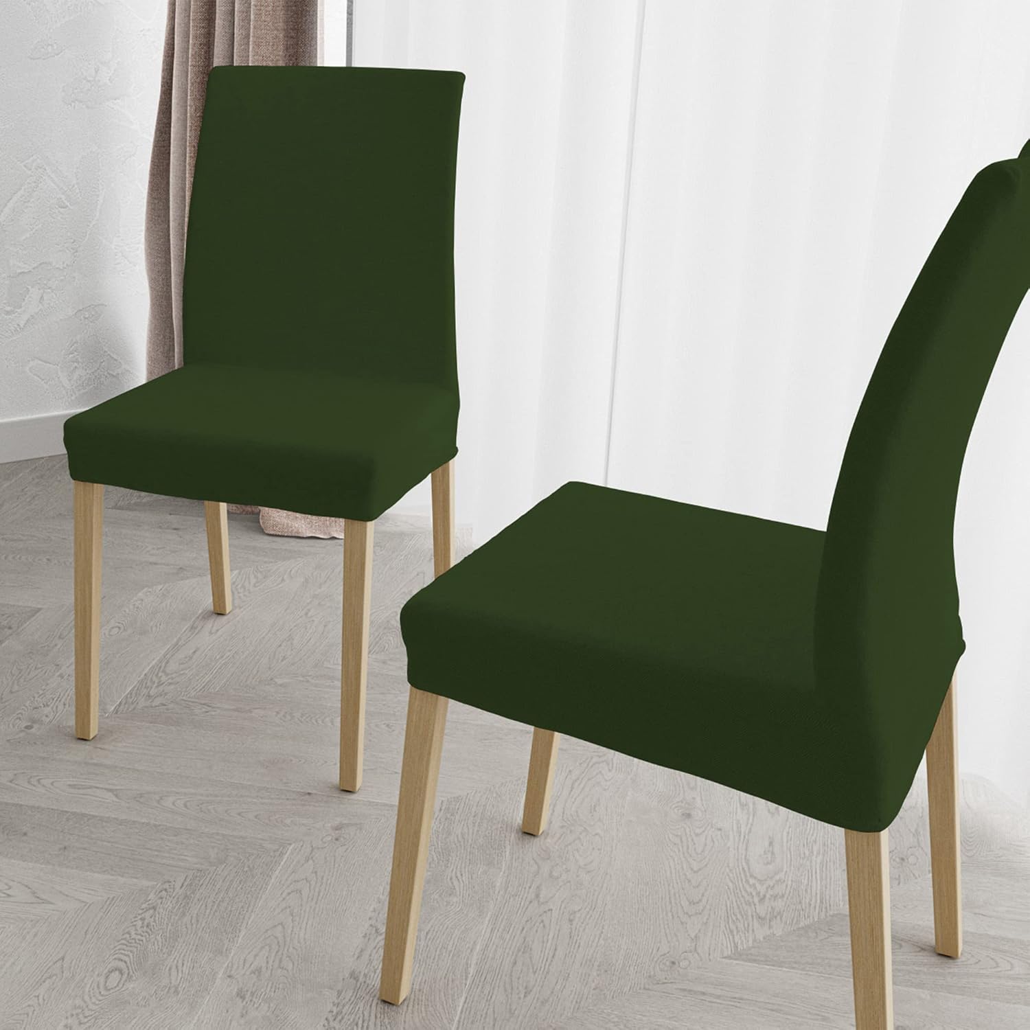 Set of 2 Chair Covers with Backrest in Stretch Fabric B17