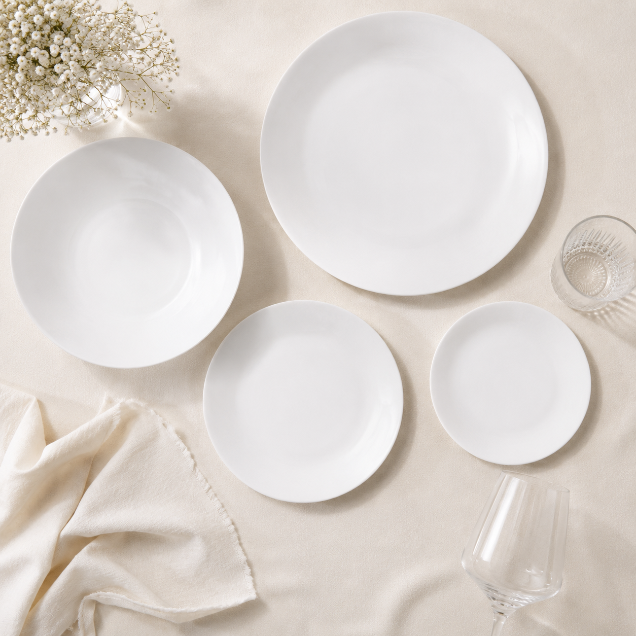 Weissestal Servizio tavola 18pz Domus Weiss - White in porcellana